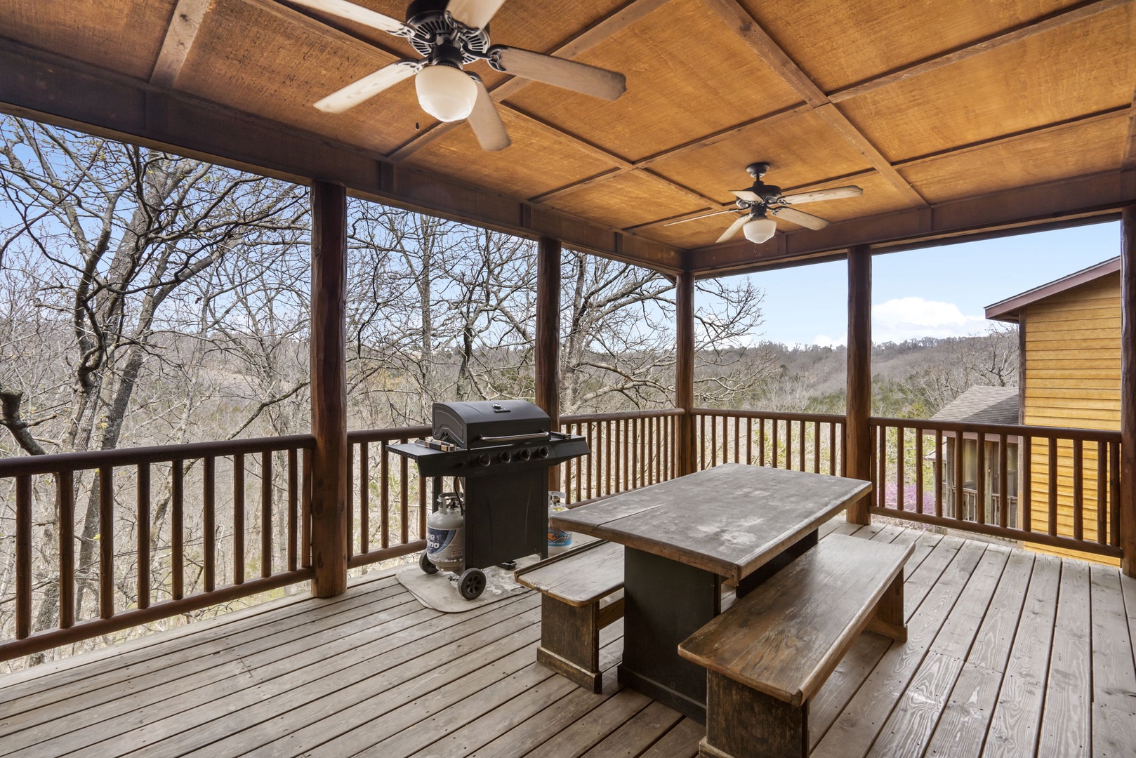 Lounge on the breezy upper-level deck while you grill up a feast!