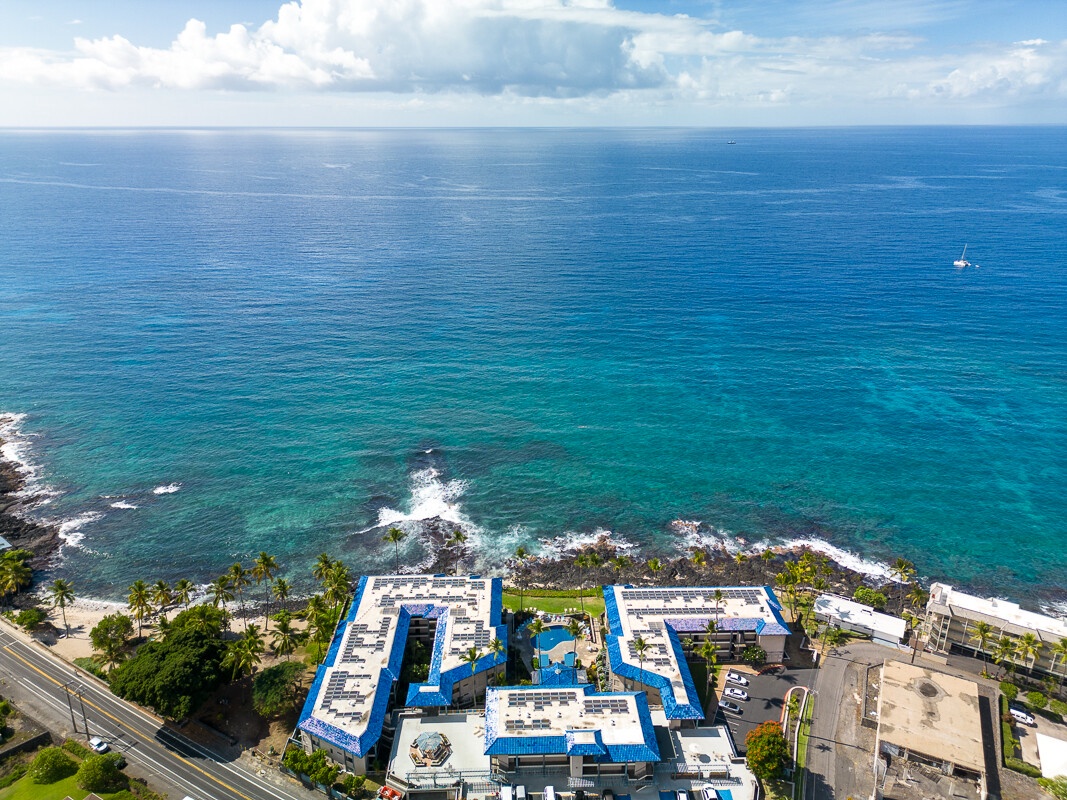 Elegant seaside complex featuring upscale amenities along the ocean's edge