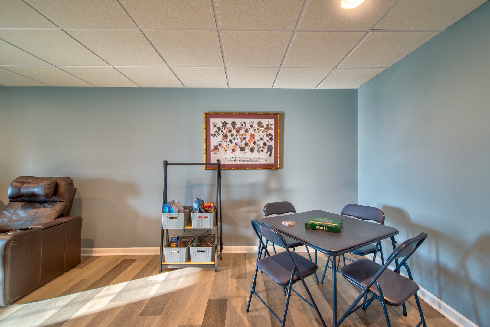 Enjoy a round of cards or play a board game at the lower-level game table