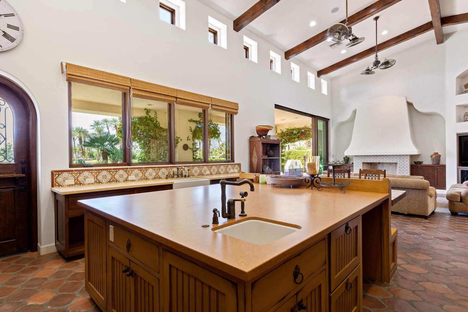 The kitchen island is large! Ready for all your prep cooking needs