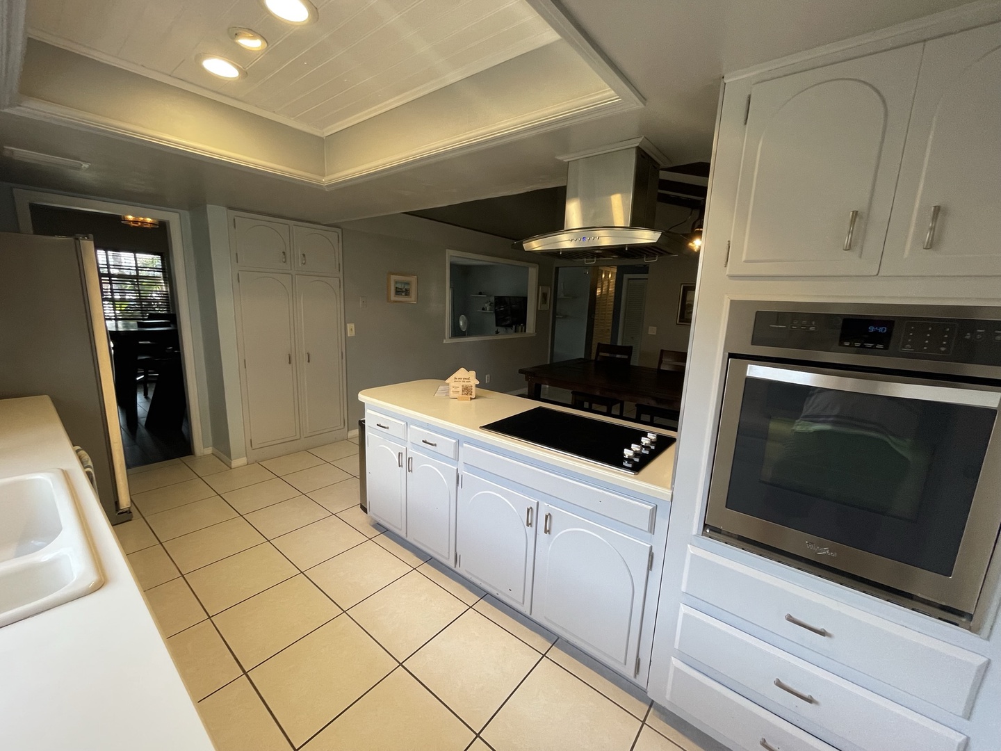 The kitchen is spacious & offers all the comforts of home