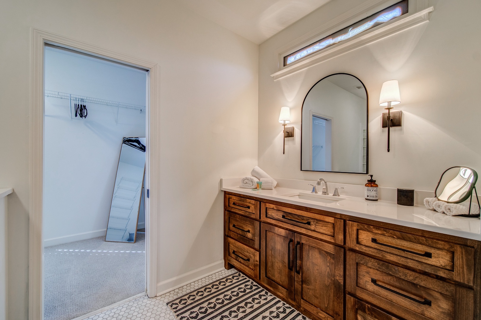 Master Ensuite Bath with walk in shower and Extra Large Walkin closet