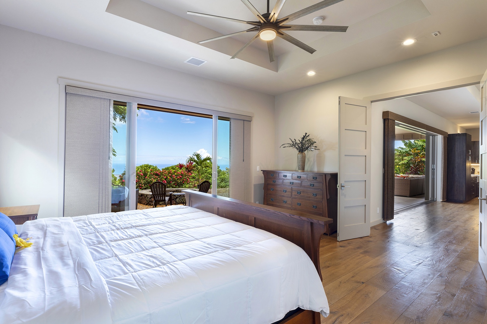 Master bedroom with lanai access and private ensuite