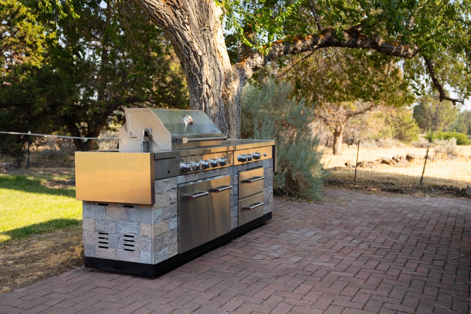 Grill up a feast with gorgeous views on the patio