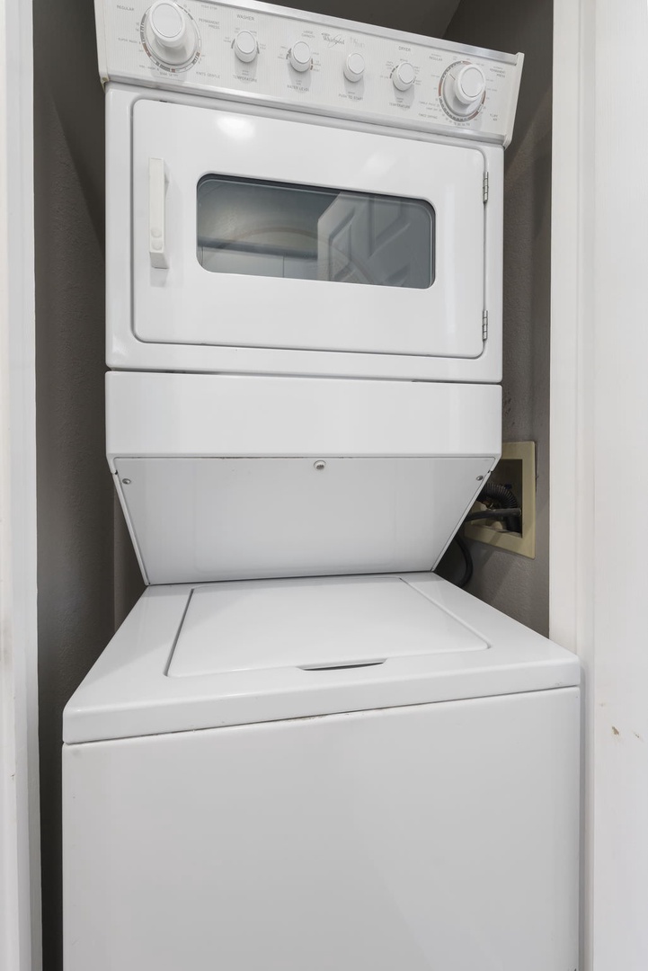 Stackable washer & dyer in the kitchen