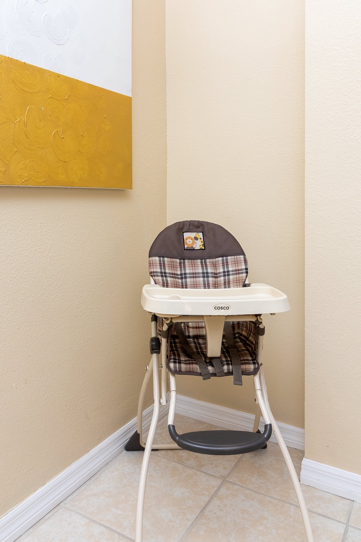 High chair is accessible for use with your tots!