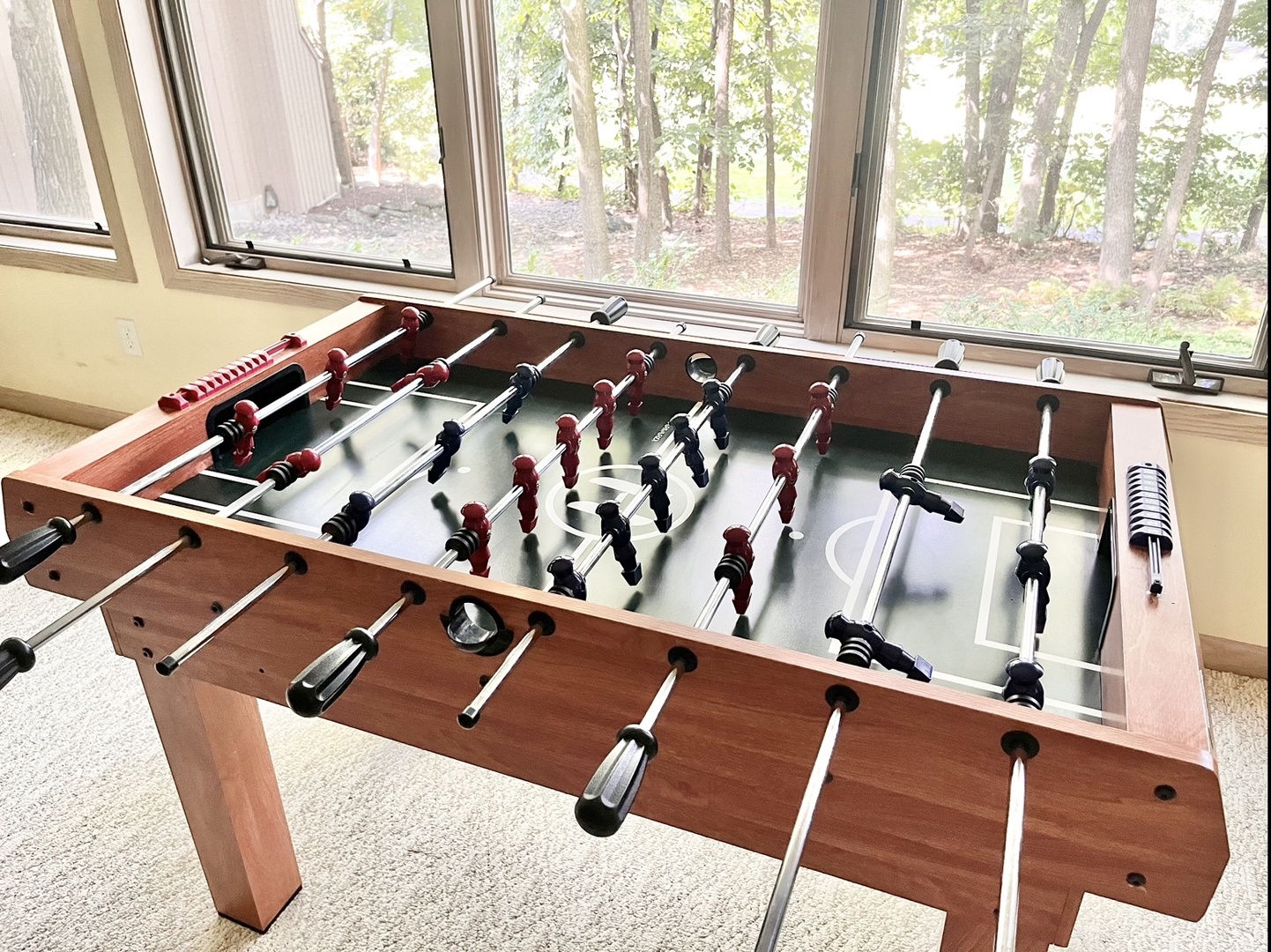 Unleash your competitive side on the walk-out lower level with a game of foosball