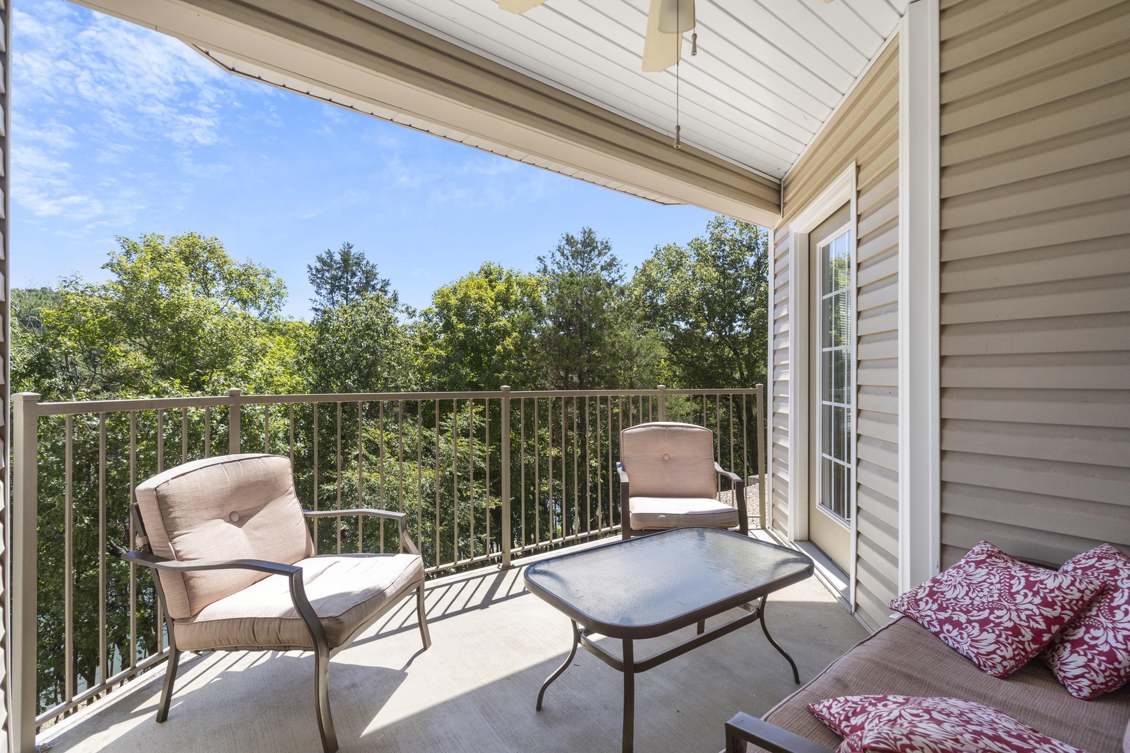 Enjoy a cup of coffee while taking in the rays on the balcony