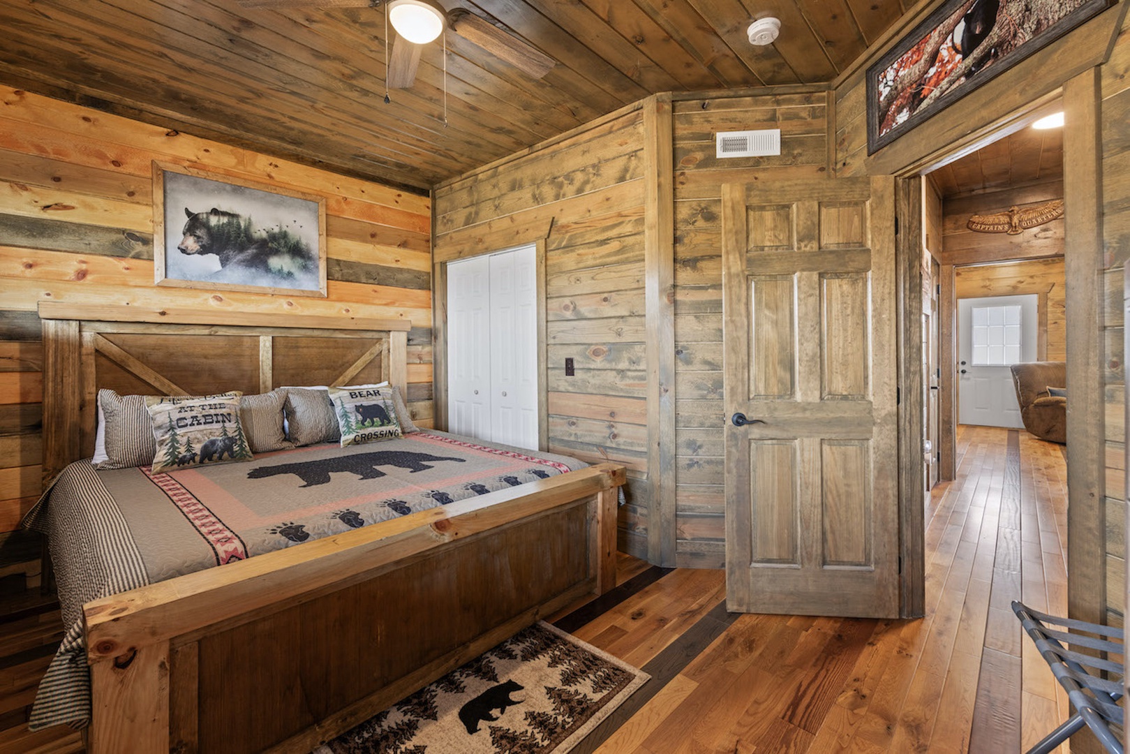 The second bedroom retreat features a king bed, Smart TV, & balcony access