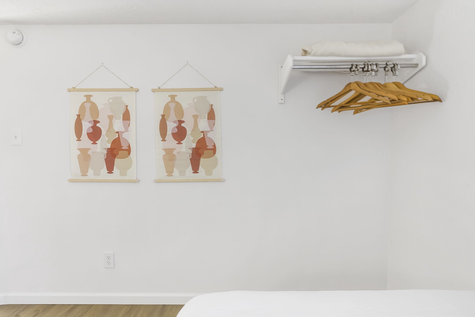 This 1st floor bedroom includes a pair of cozy full-sized beds