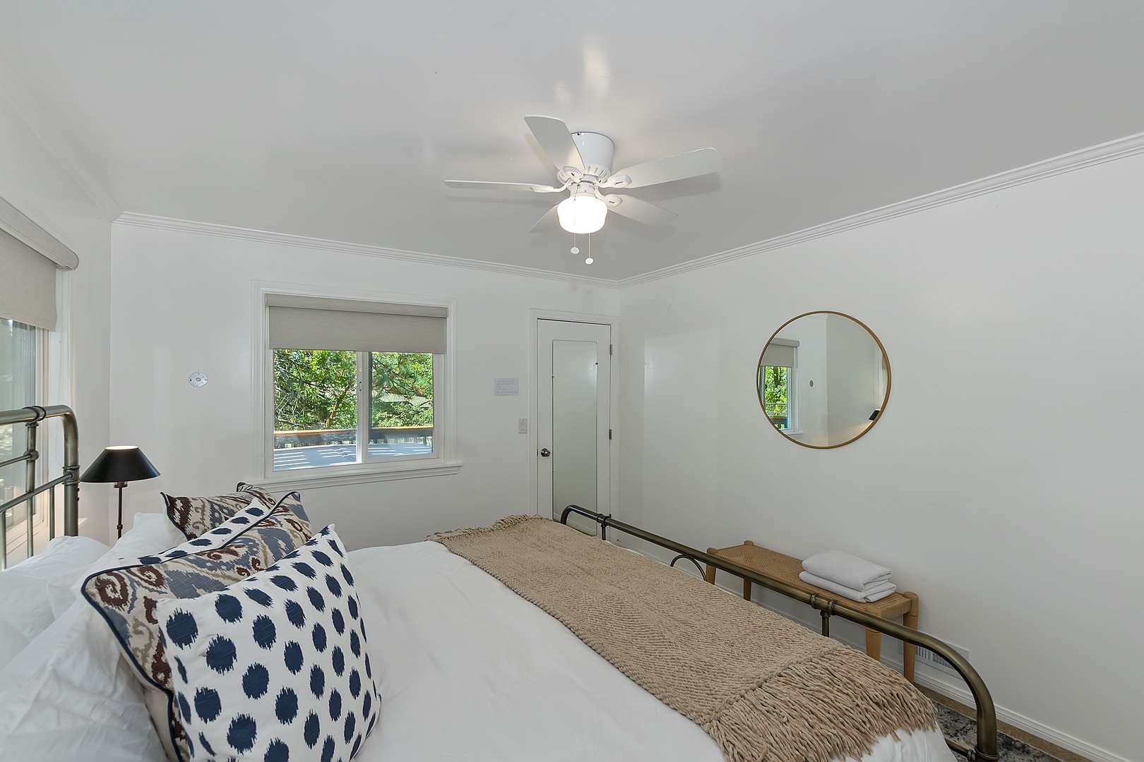 Bedroom 1 with king bed, and deck access