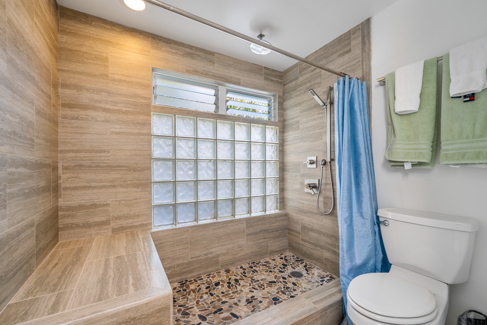 Bathroom shared with walk in shower