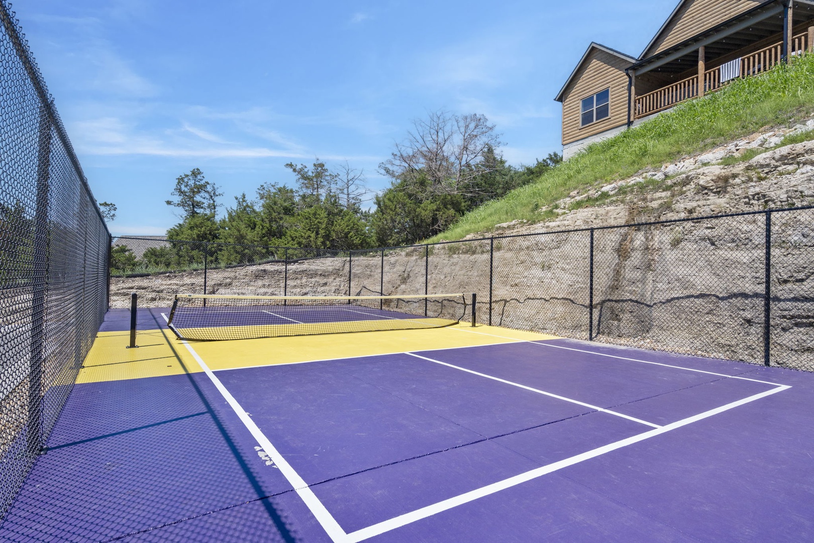 Pickleball court steps away from the front door.