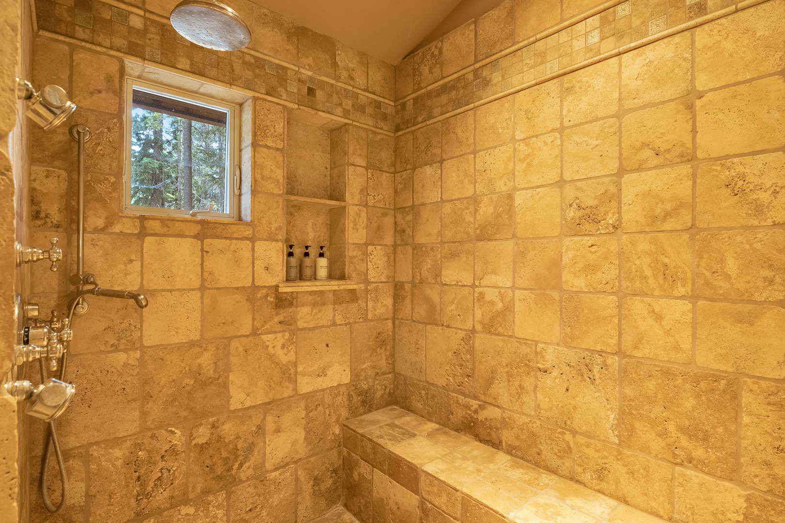 Ensuite bathroom with vanity, stand-up shower, and soaking tub