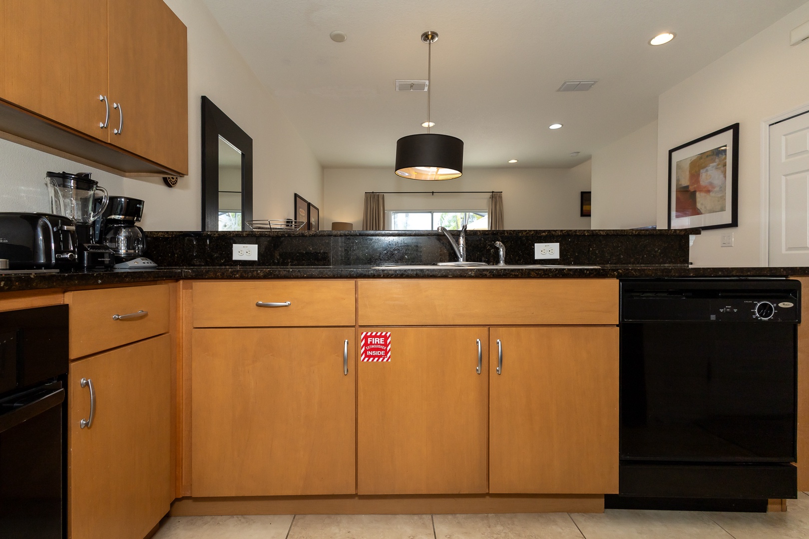 The updated kitchen is well-equipped for your visit to Kissimmee