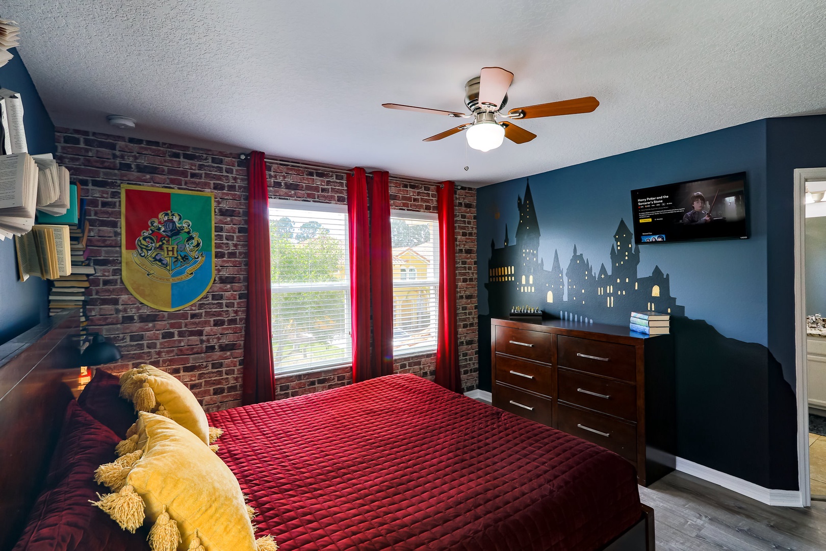 Bedroom 1 Harry Potter themed with King bed, Smart TV, and private en-suite (2nd floor)