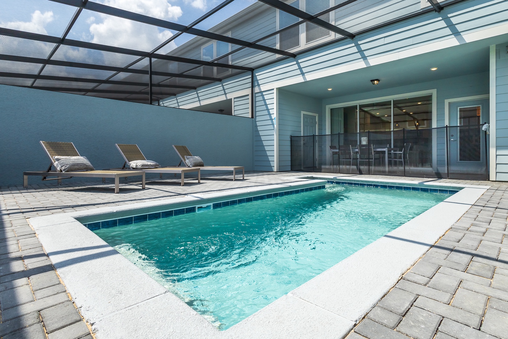Lounge or make a splash in your own protected private pool