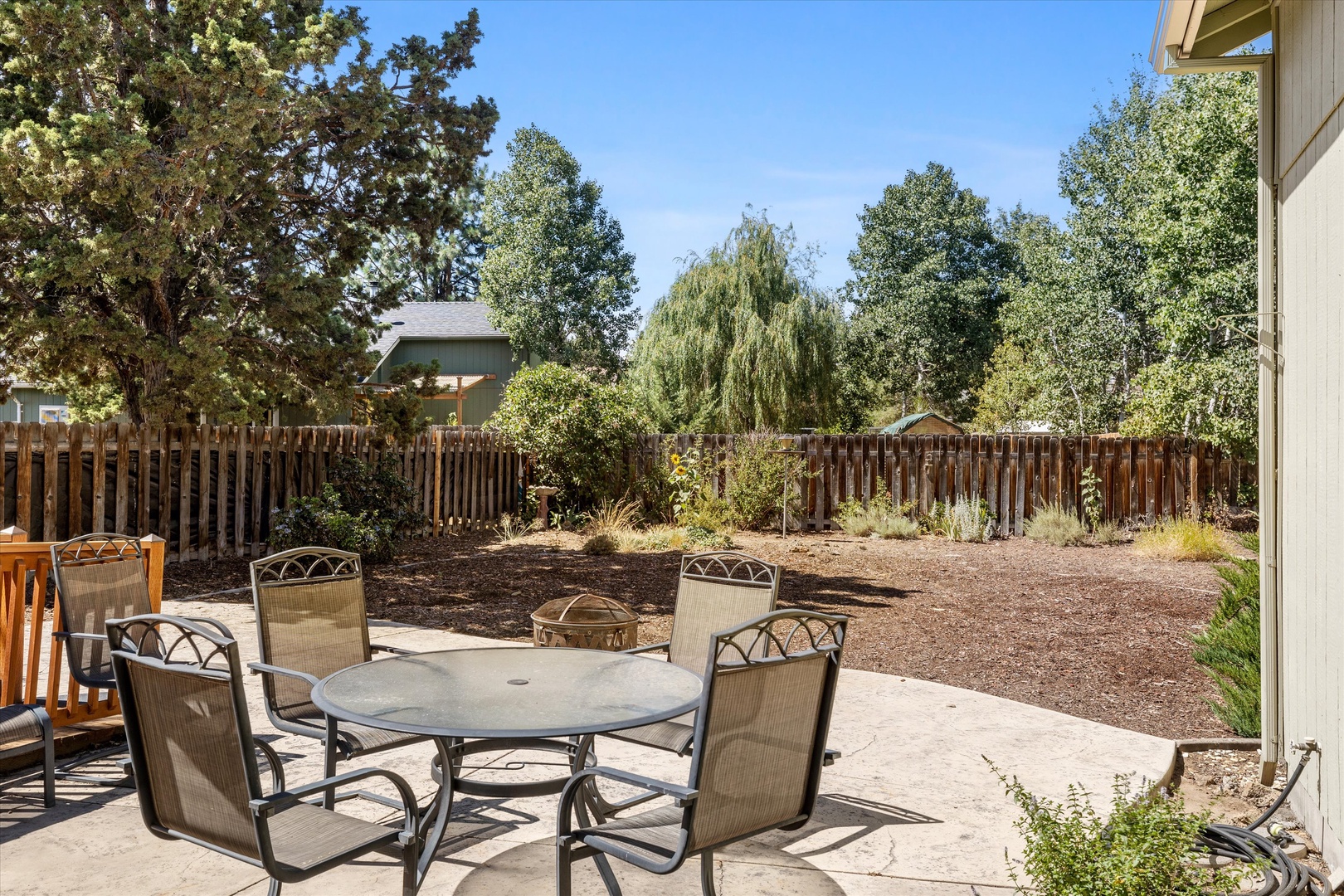 The whole family can lounge the day away together on the sunny patio