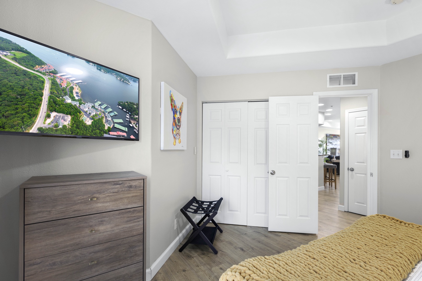 Bedroom 2 with king bed, and Smart TV