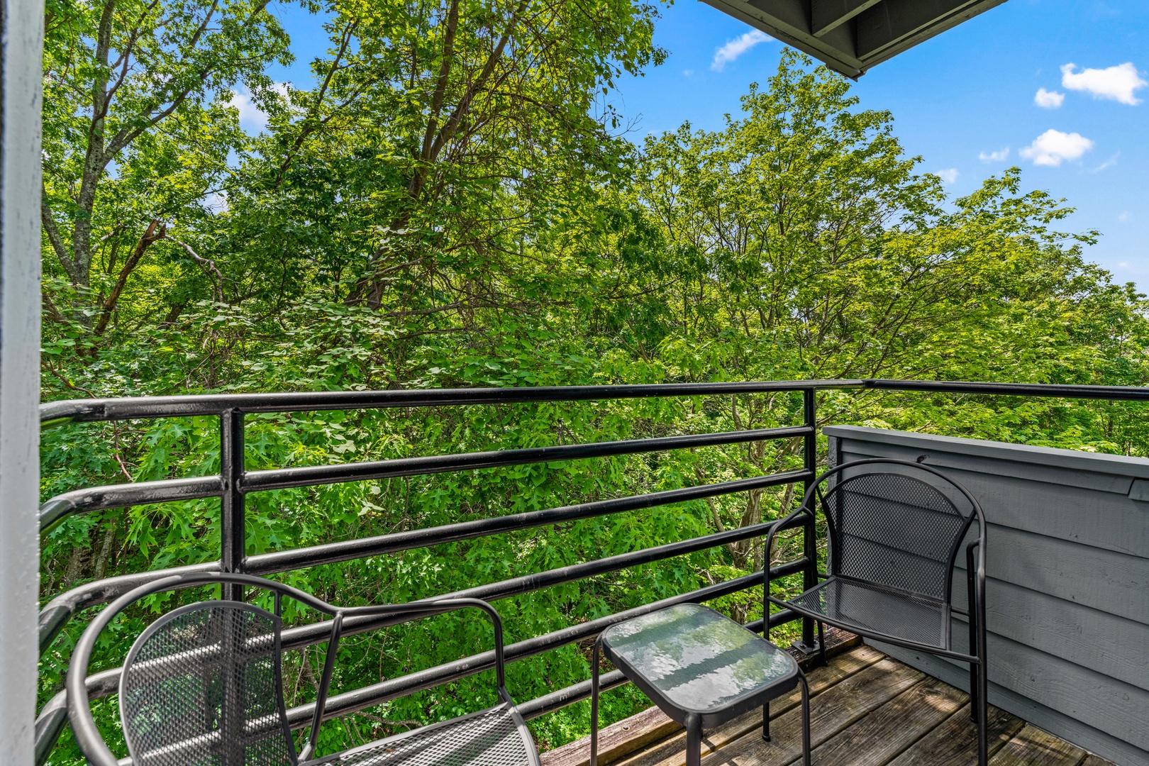 Enjoy the fresh air on the balcony