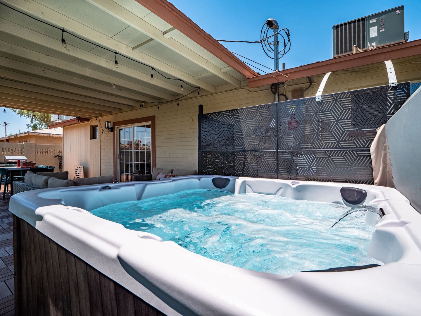The hot tub is for exclusive use to the guests