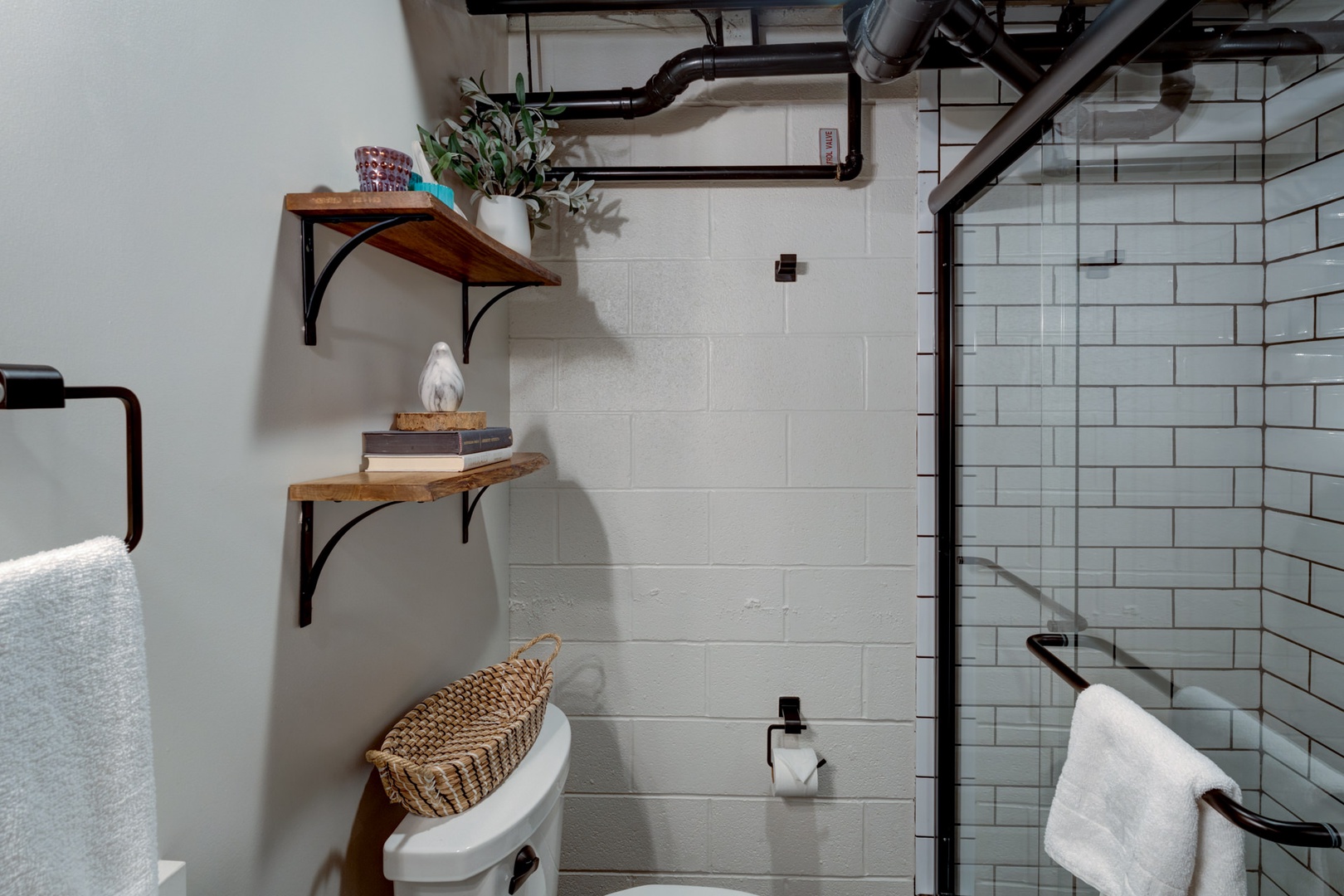 Bathroom with stand up shower