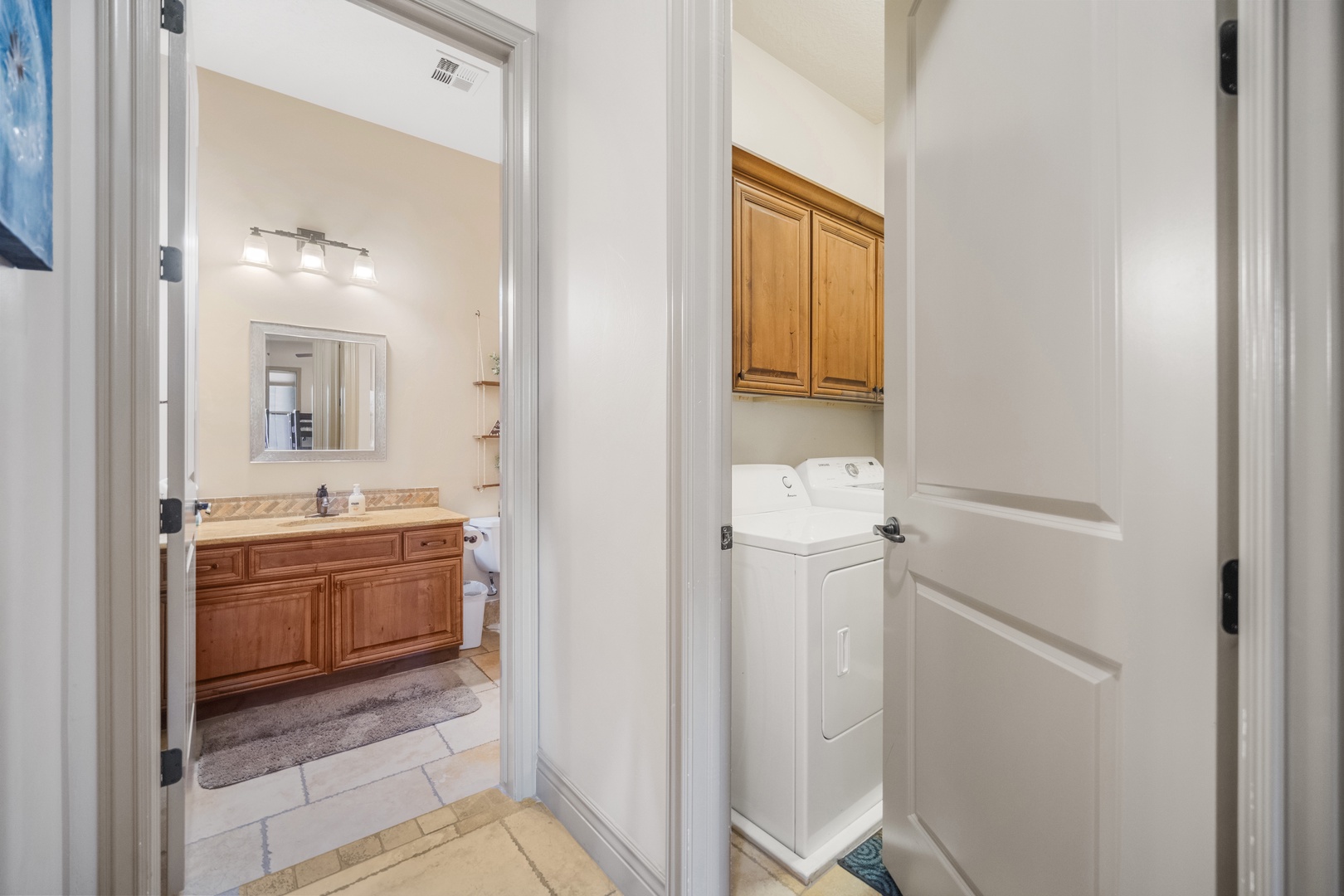 Private laundry is available in the hallway laundry room