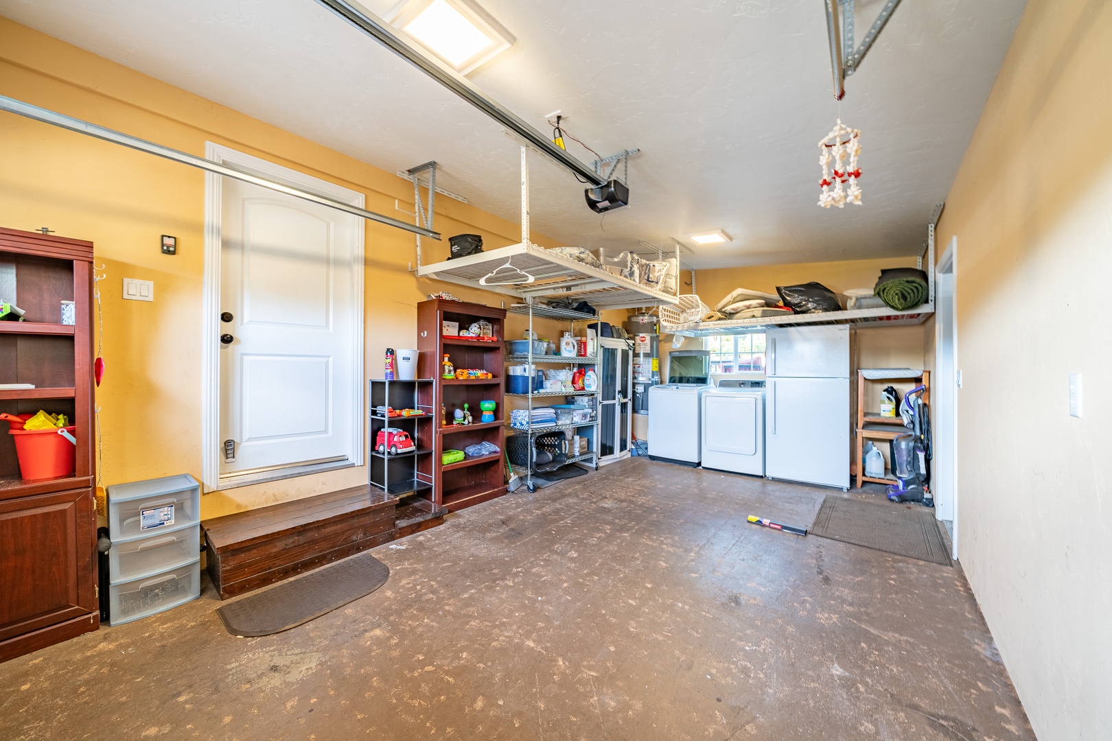 Garage with laundry area