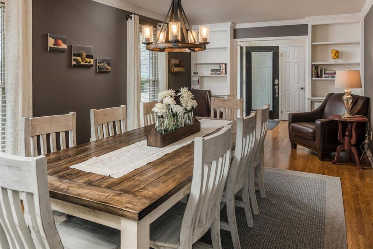 Dining room with table seating for 8