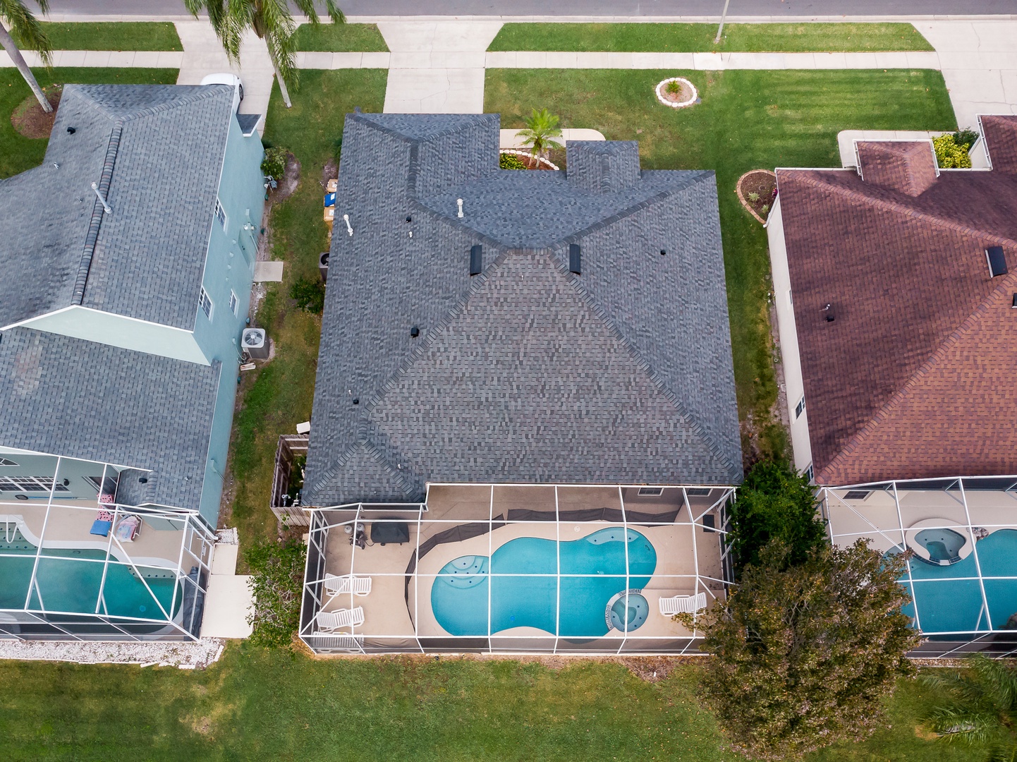 Aerial view of the home. Enjoy your next relaxing vacation here!