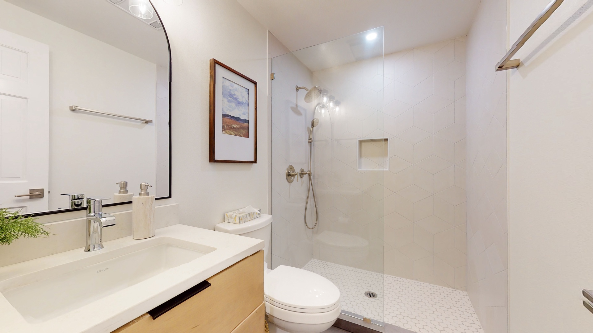Bathroom 3: Shared with stand up shower (1st floor)