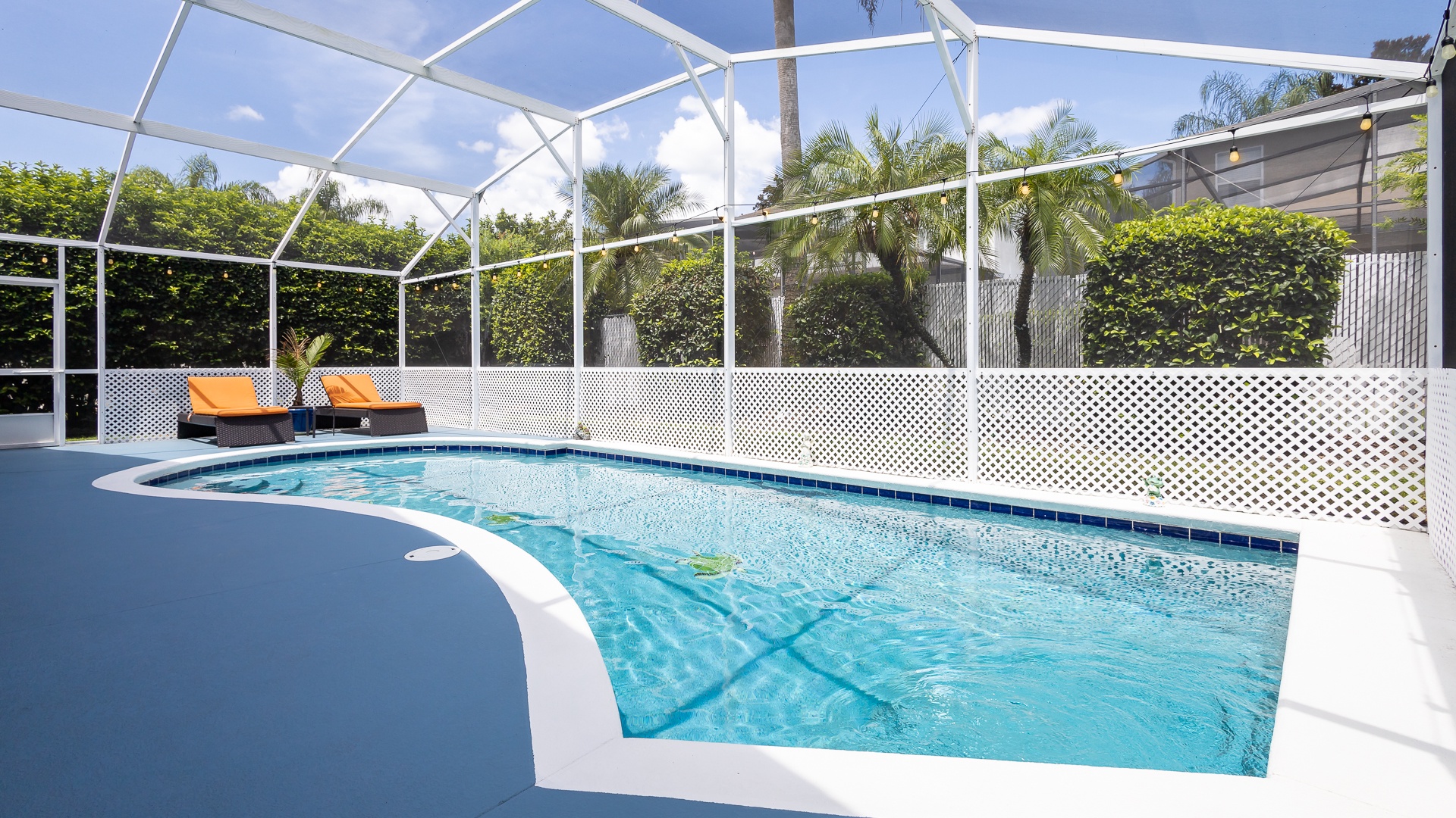 Private lanai with pool