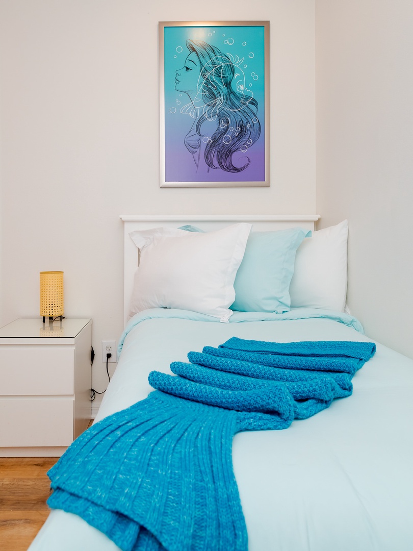 3rd bedroom - mermaid themed with two Twin beds