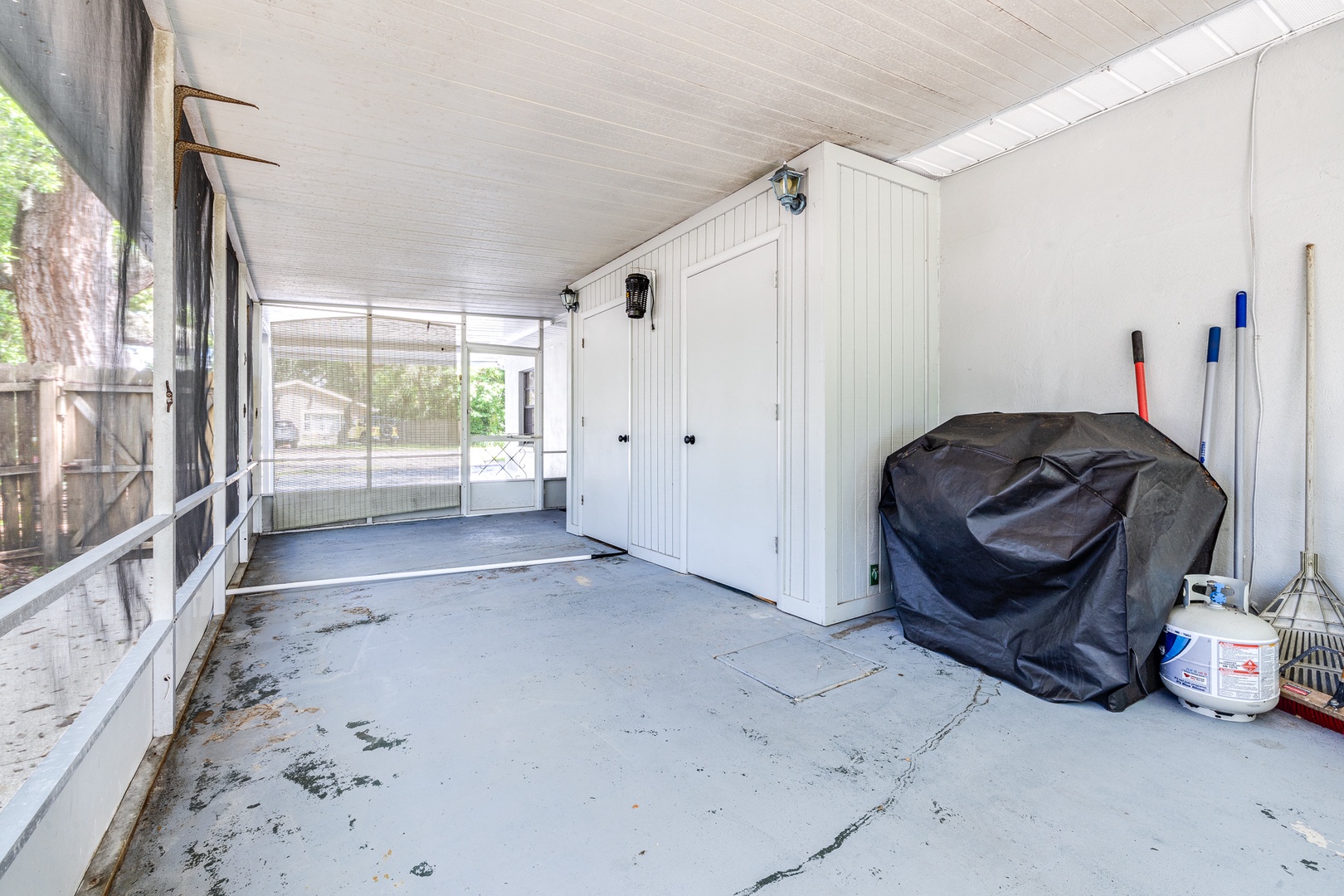 Grill up culinary delights on the screened patio