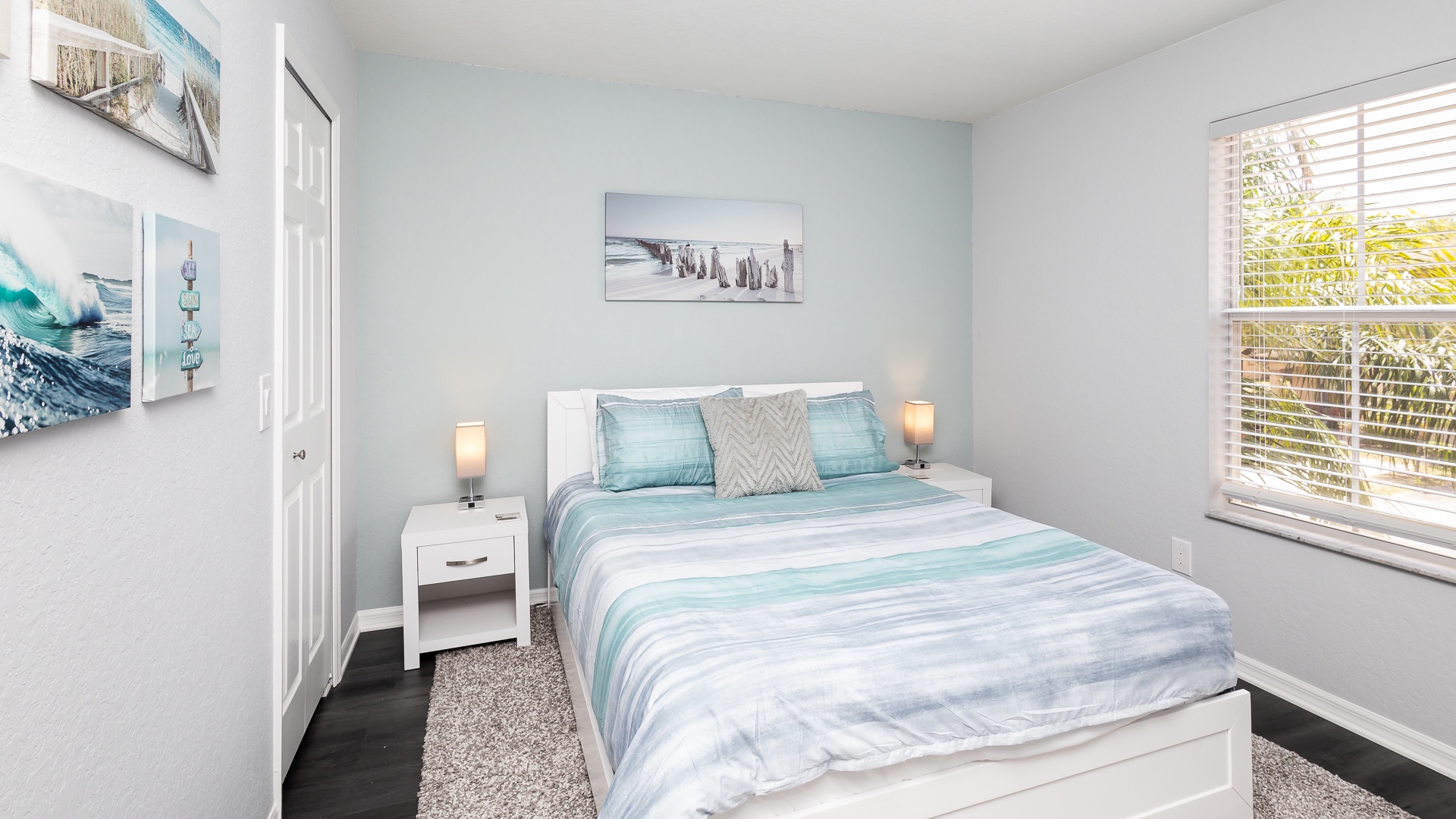 A plush queen-sized bed & Smart TV await in this 2nd floor bedroom sanctuary