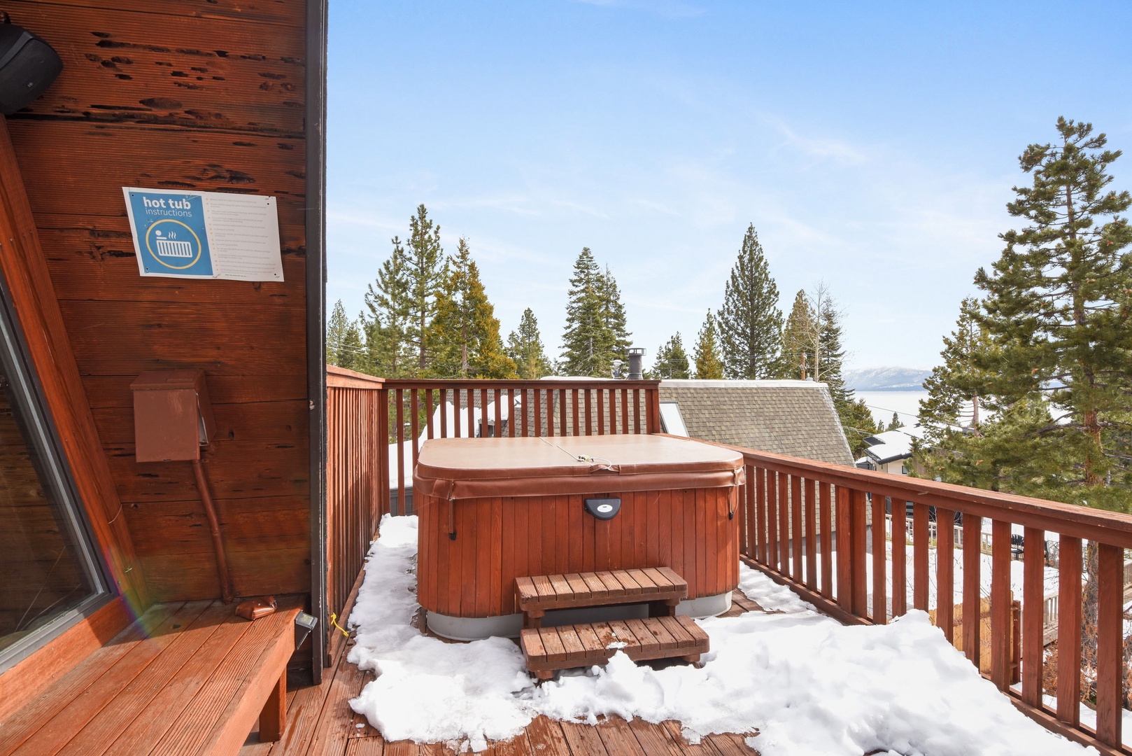 Take a soak in the outdoor hot tub