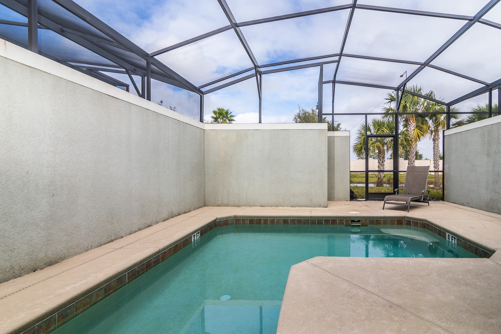 Private small screened pool