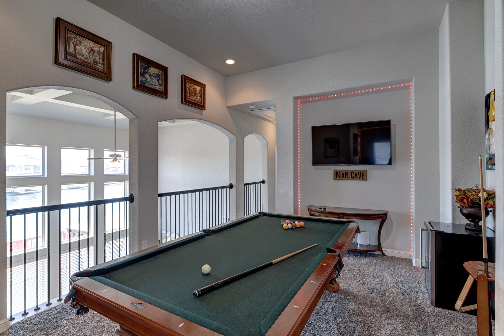 Pool table and Smart TV