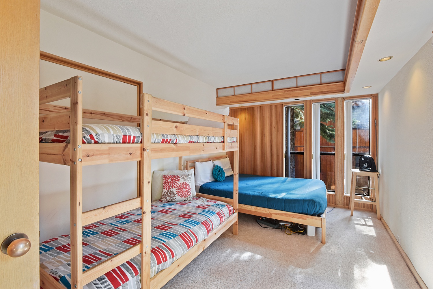 Bedroom 3 ground level with a Queen bed, and Twin/Twin bunk bed