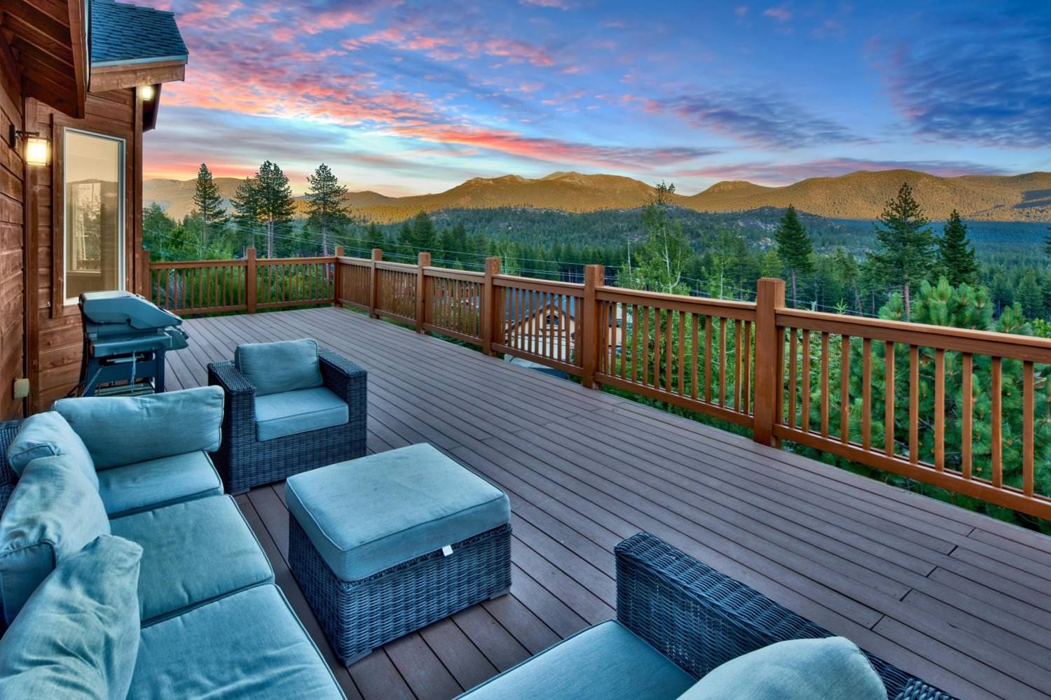 Deck in Summer at twilight