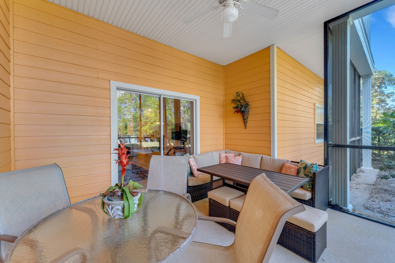Lounge the day away or dine in the fresh air on the screened patio