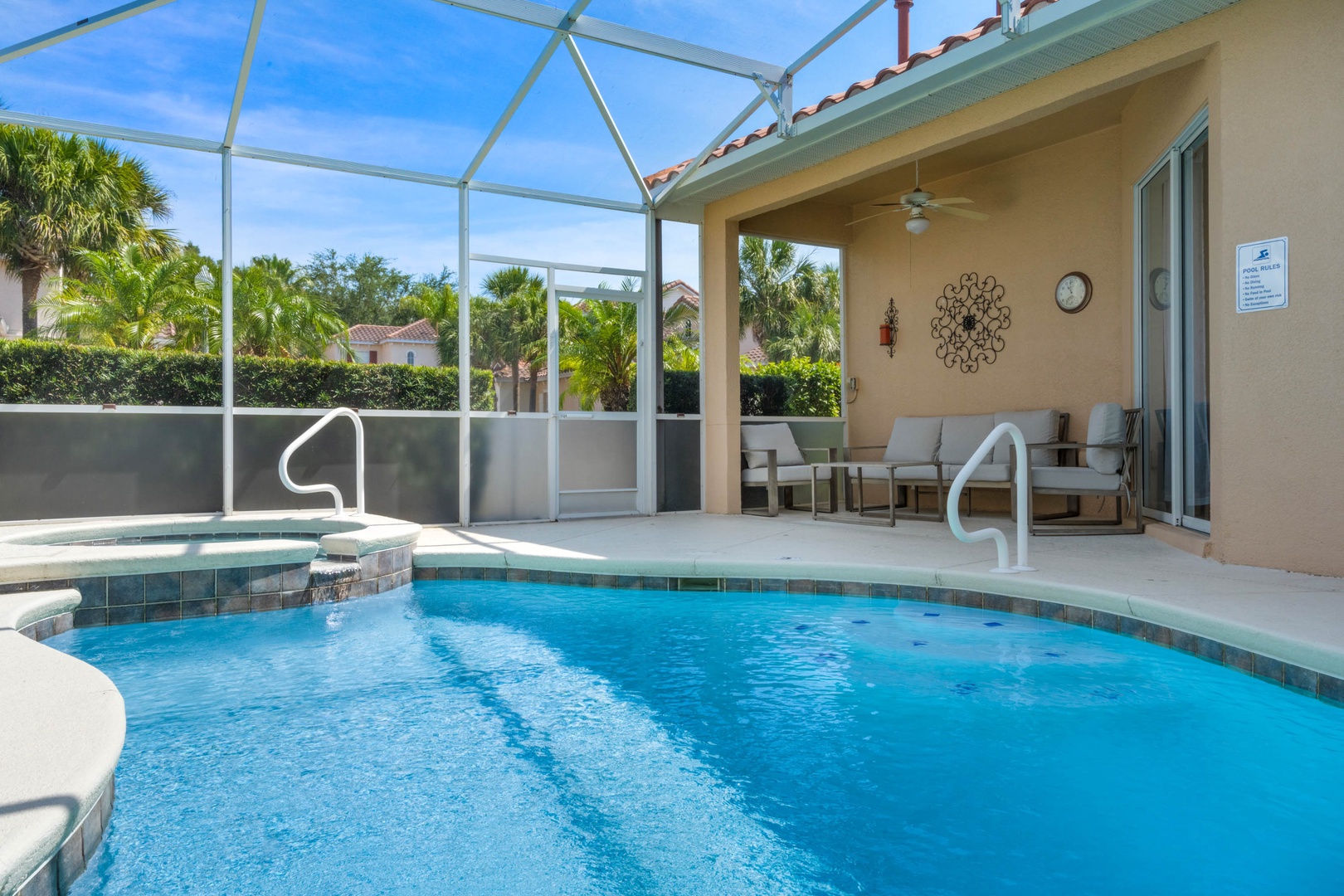 Make a splash in your very own sparkling covered pool after a day exploring the best of Orlando