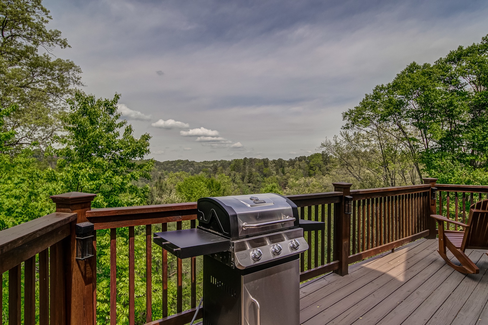 outdoor grilling area with views