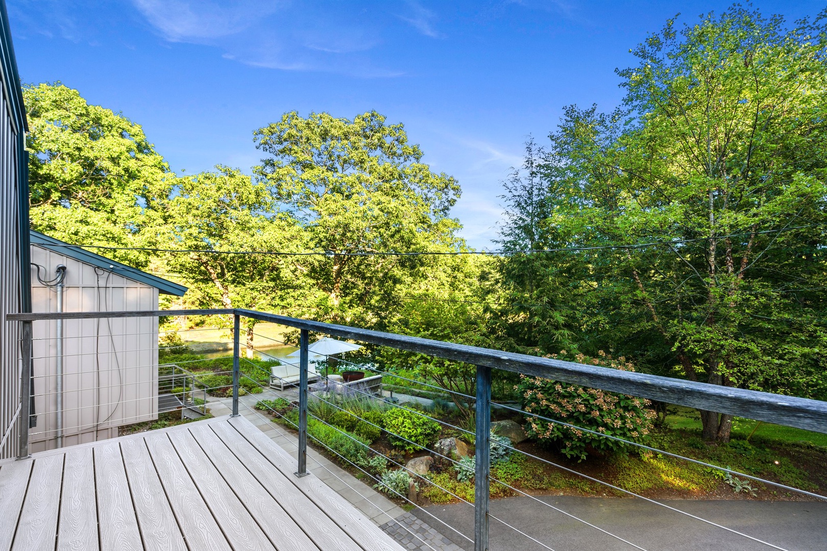 The luxurious king ensuite features a balcony with stunning views