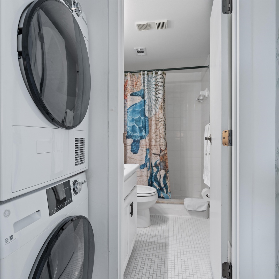 Private laundry is available for your stay, tucked away off the master ensuite