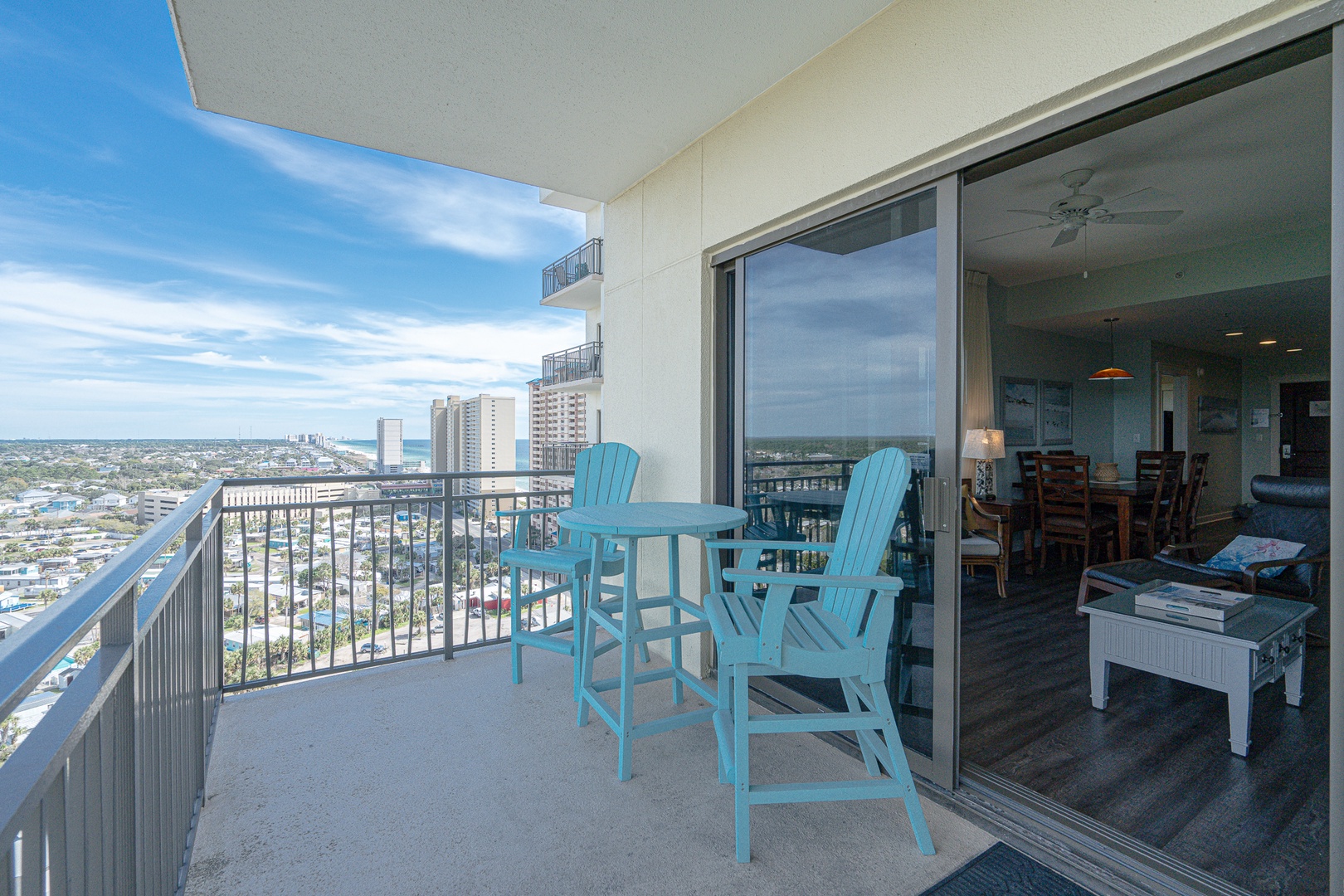 Sip your coffee or a drink in the fresh air with stunning balcony views