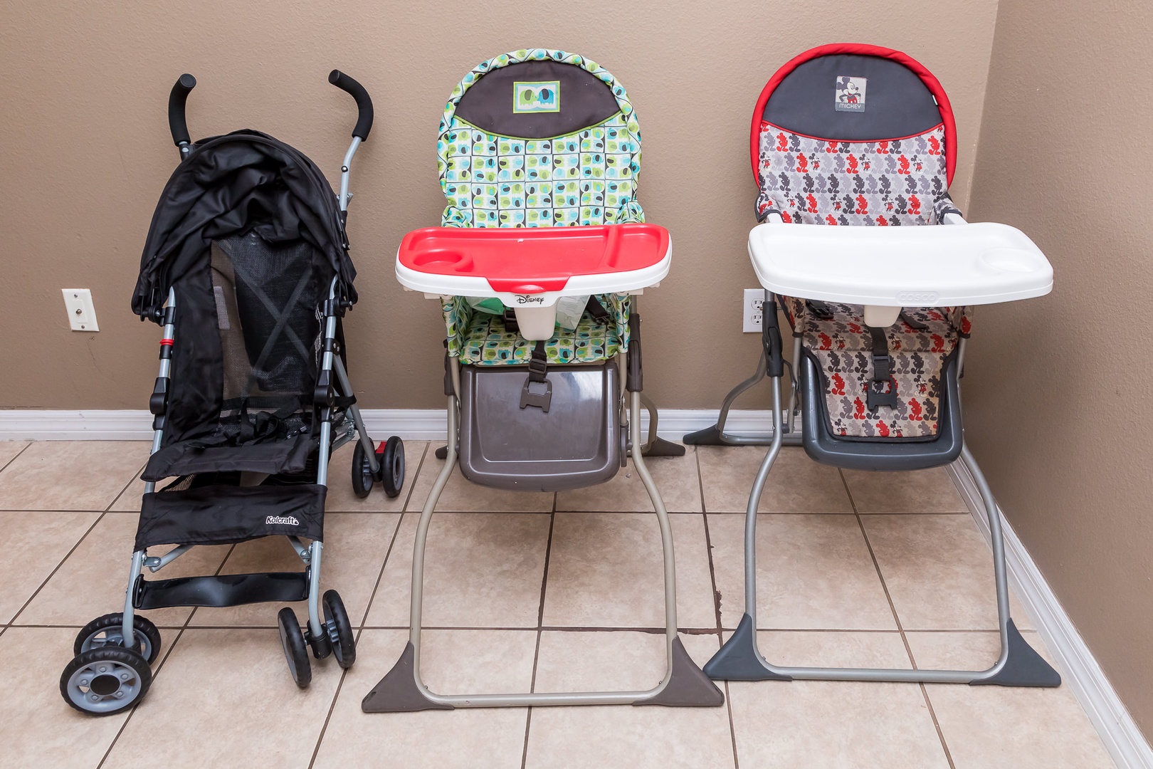 High chairs and stroller