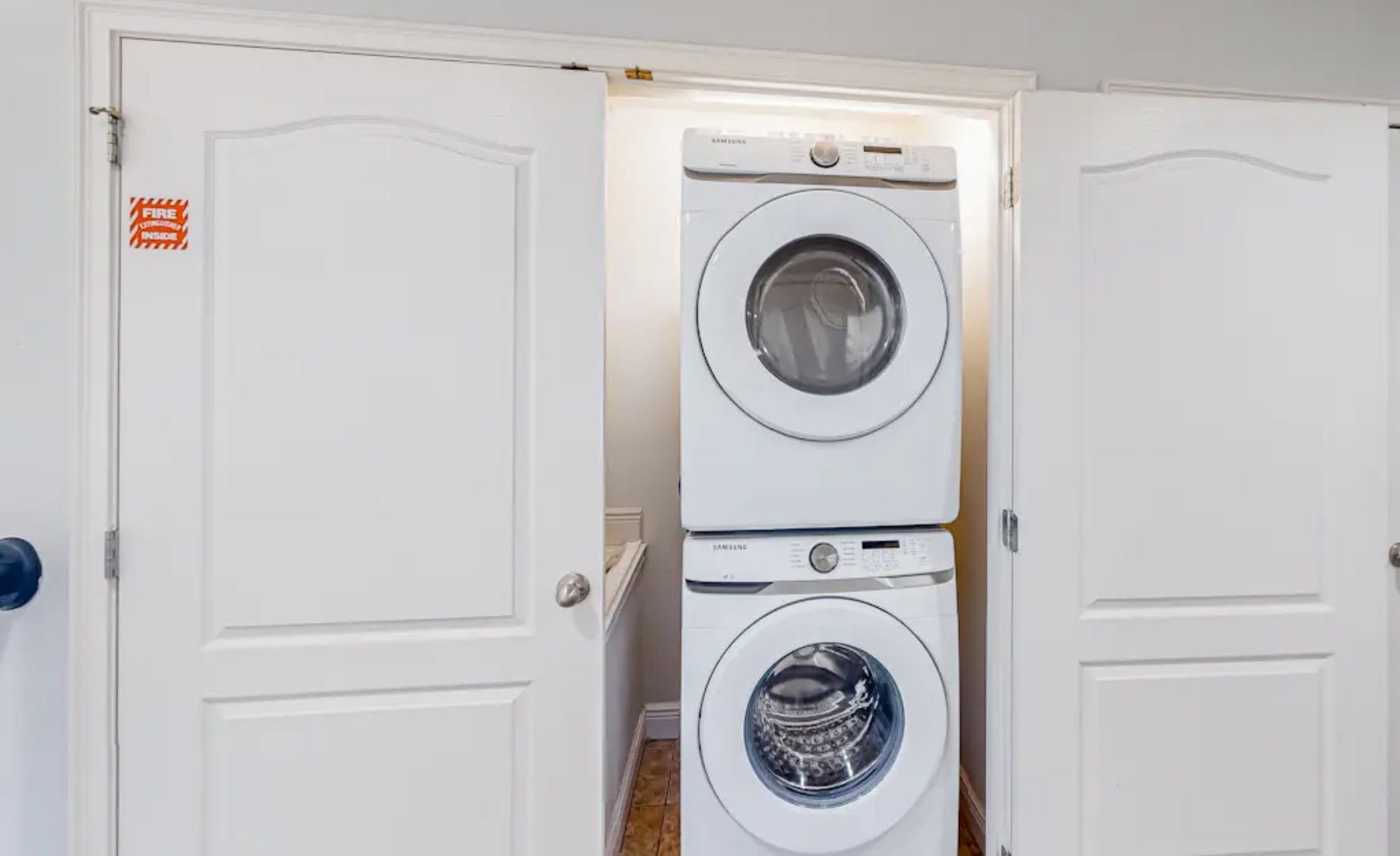 Private laundry is available for your stay, tucked away on the second floor