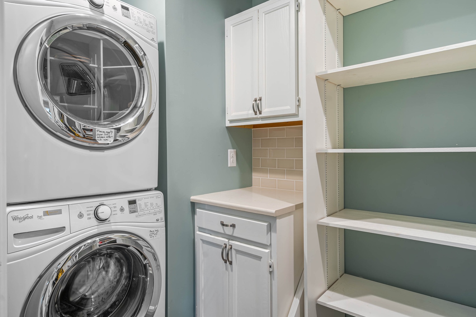 Private Laundry is available for your stay, located near the Kitchen