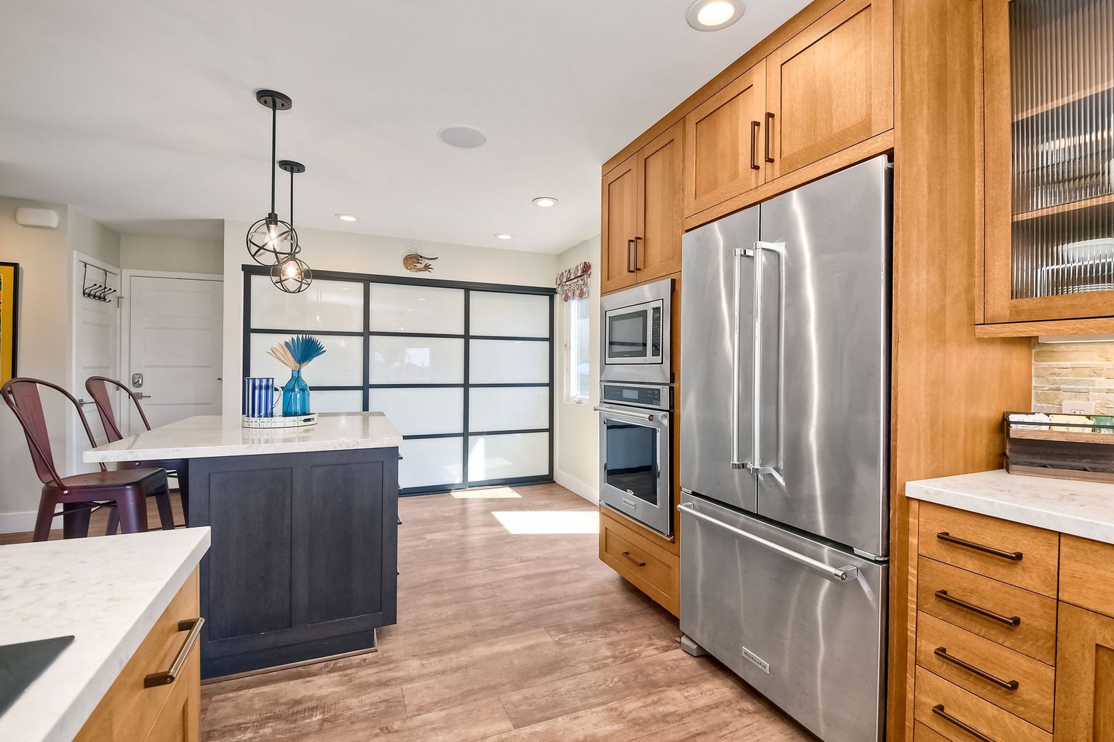 The updated kitchen is spacious & offers all the comforts of home